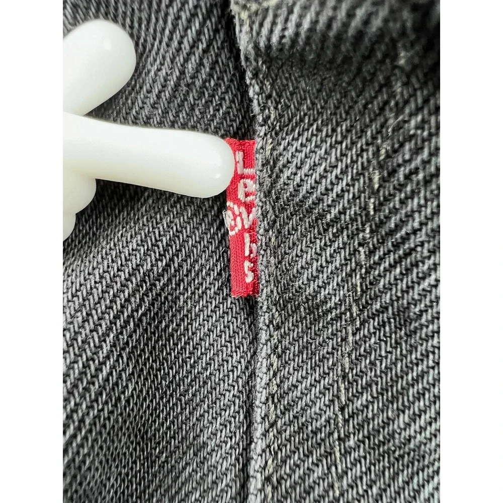 Levis 501 Jeans Mens 33x32 Black Regular Straight Denim Button Fly Charcoal Wash